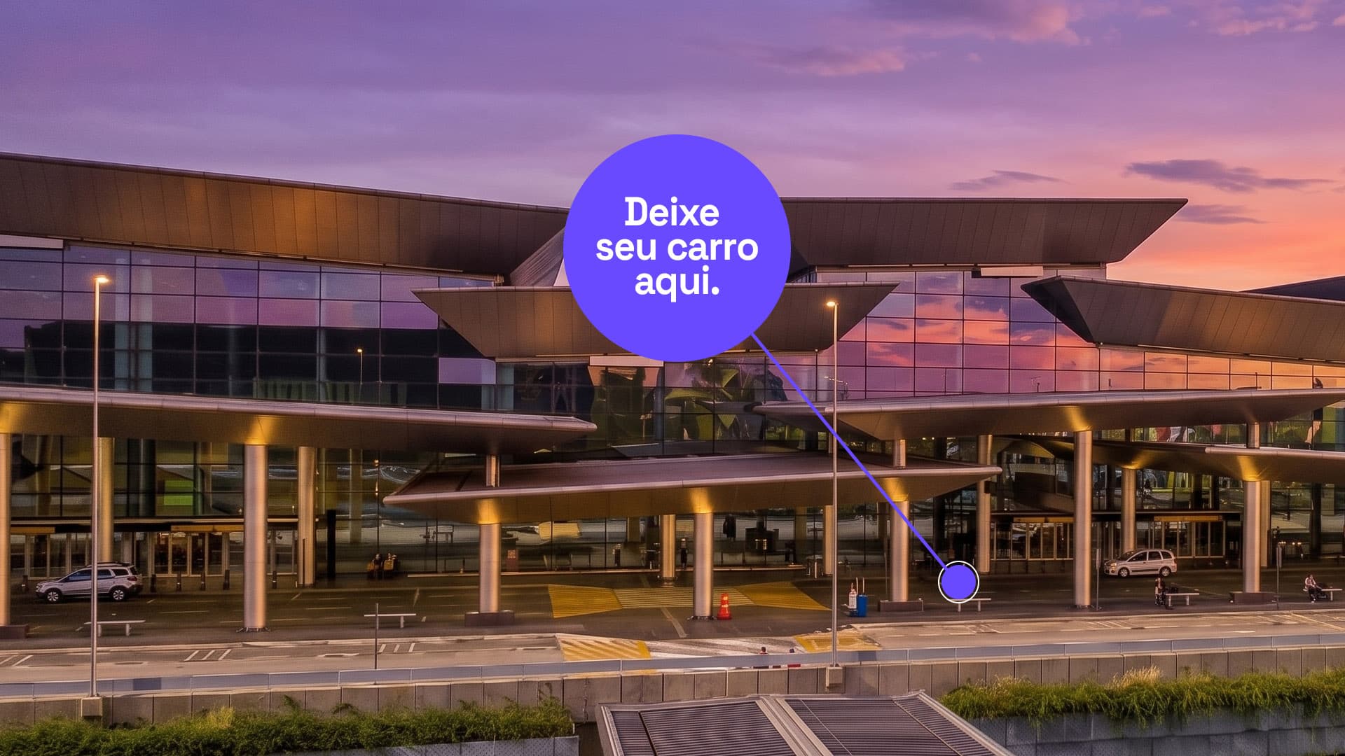Terminal de Guarulhos ao pôr do sol — Deixe seu carro aqui